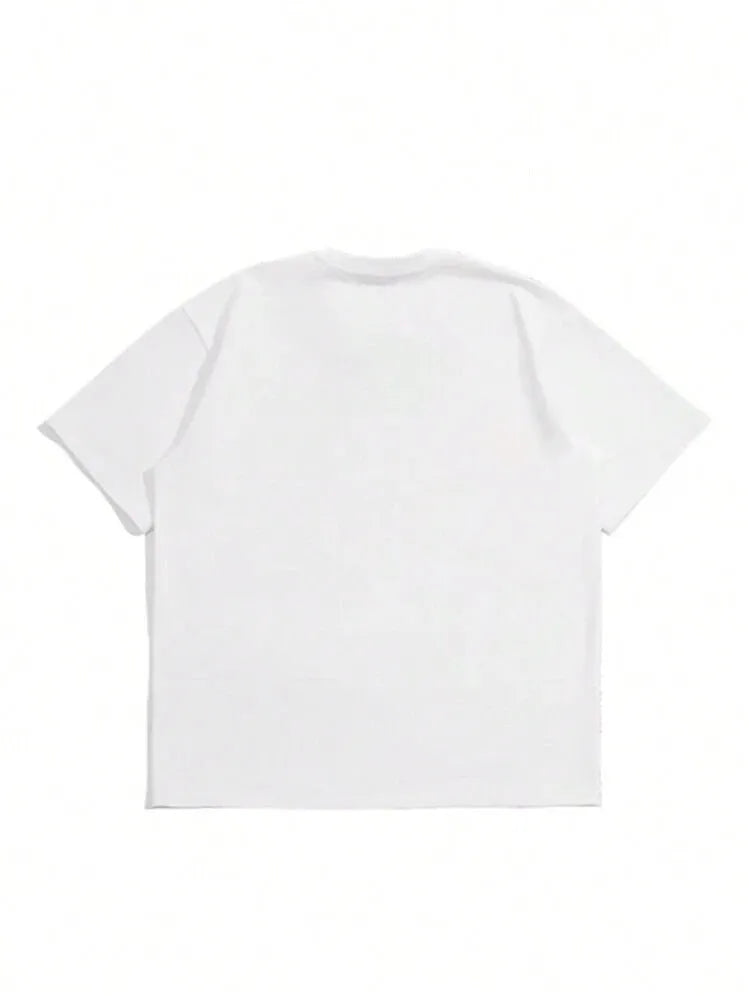 Men's pure cotton casual T-shirt in solid colours with Japanese retro style and short sleeve design