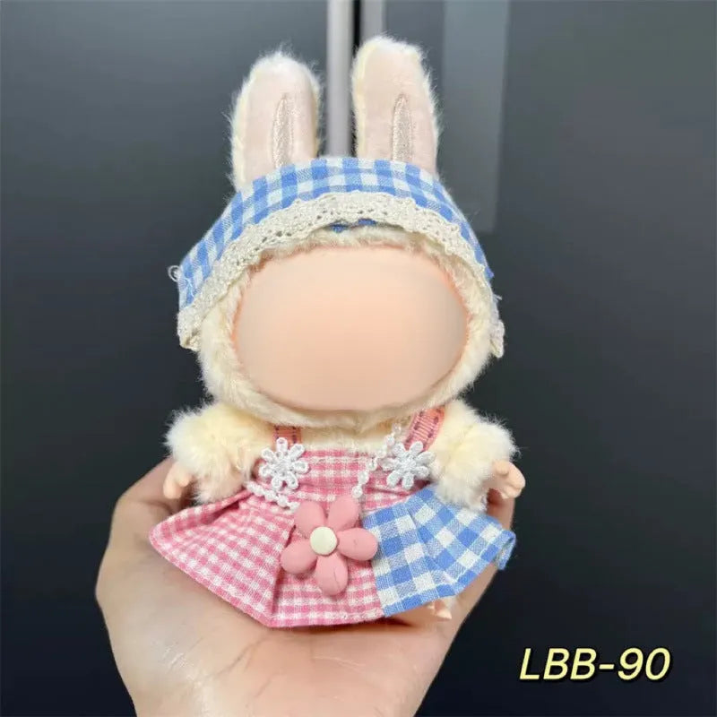 Plastic costume for 17cm vinyl doll in style LBB100 with size chart for fit guidance