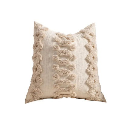 Knitted tassel sofa pillow cover in spiral dot pattern, 45x45cm size with PP cotton filler
