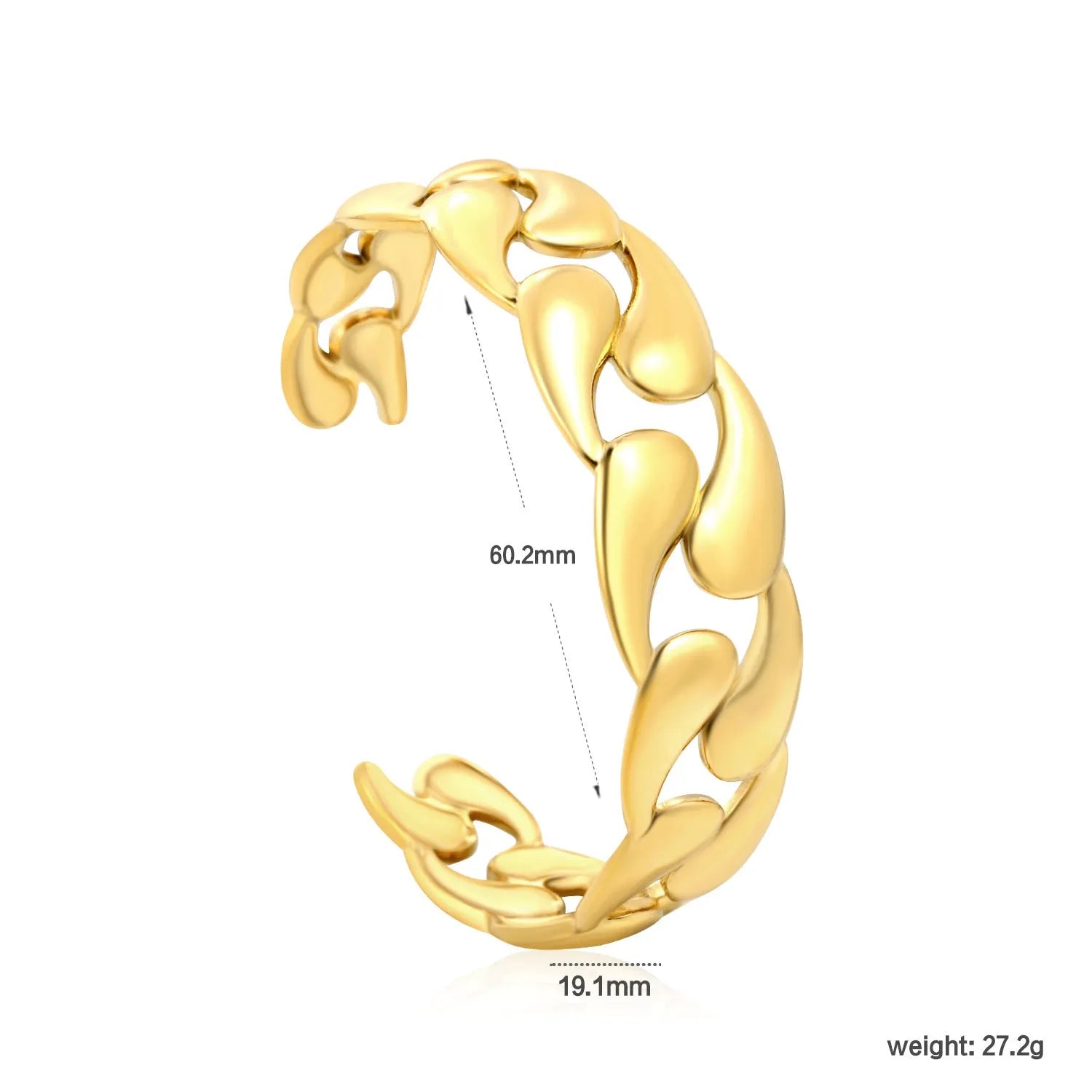 Stainless steel adjustable bracelet showing clasp mechanism and 18-22cm length range
