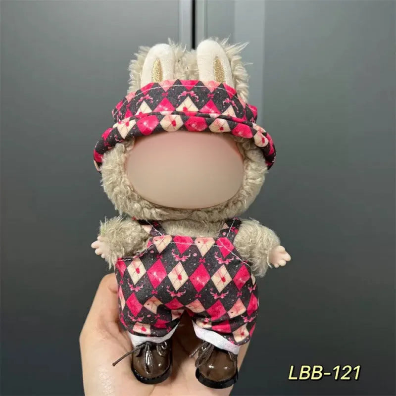 Plastic costume for 17cm vinyl doll in style LBB100 with size chart for fit guidance