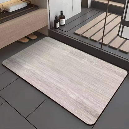 American-style wood grain bathroom floor mat with geometric pattern in diatom ooze material, non-slip and antifouling