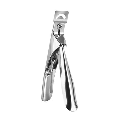 French U-shaped nail scissors with stainless steel blades and electrophoresis coating in black, titanium, or silver handle options