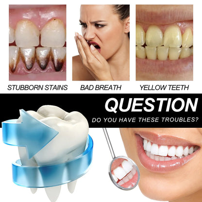 Bamboo charcoal bright white toothpaste tube showing 30ml volume and dimensions of 3.2cm by 12.4cm