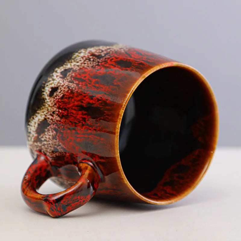 350ml large capacity retro style coffee mug with 8.5cm height and 8cm diameter