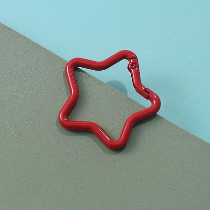 Zinc alloy five-pointed star keychain in various macaron colours.