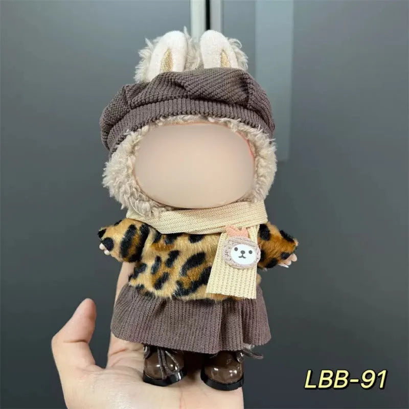 Plastic costume for 17cm vinyl doll in style LBB100 with size chart for fit guidance