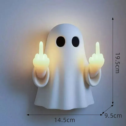 White plastic ghost statue night lamp for Halloween decorations with modern simple style