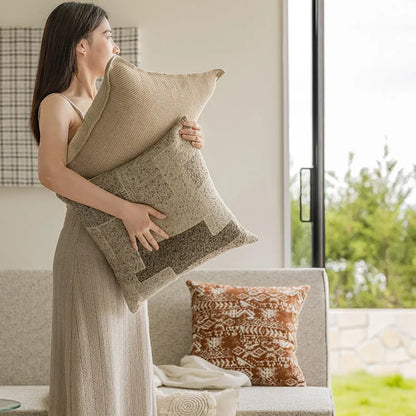 Pillow cushion in solid colour with coreless design for sofas and bay windows