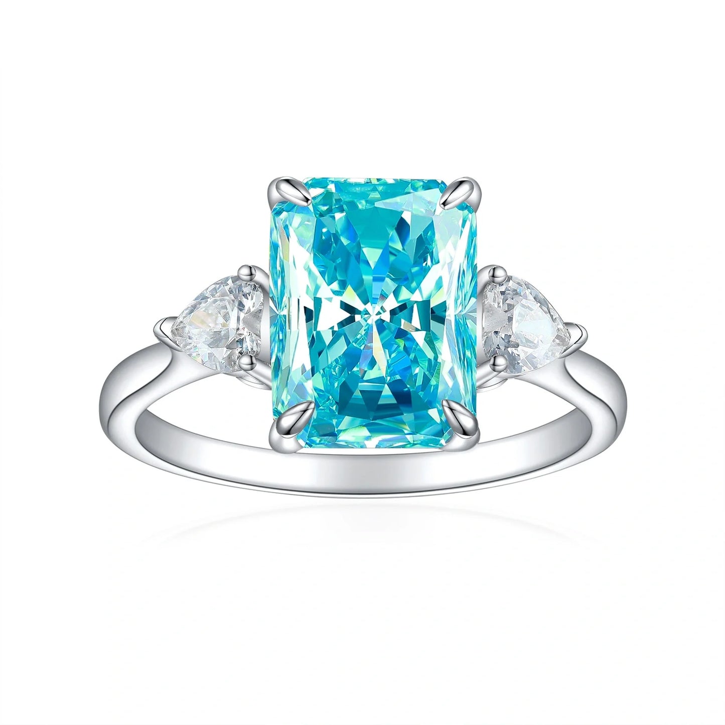 S925 Sterling Silver Colorful Rhinestone Fashion Ring for Women in various colors