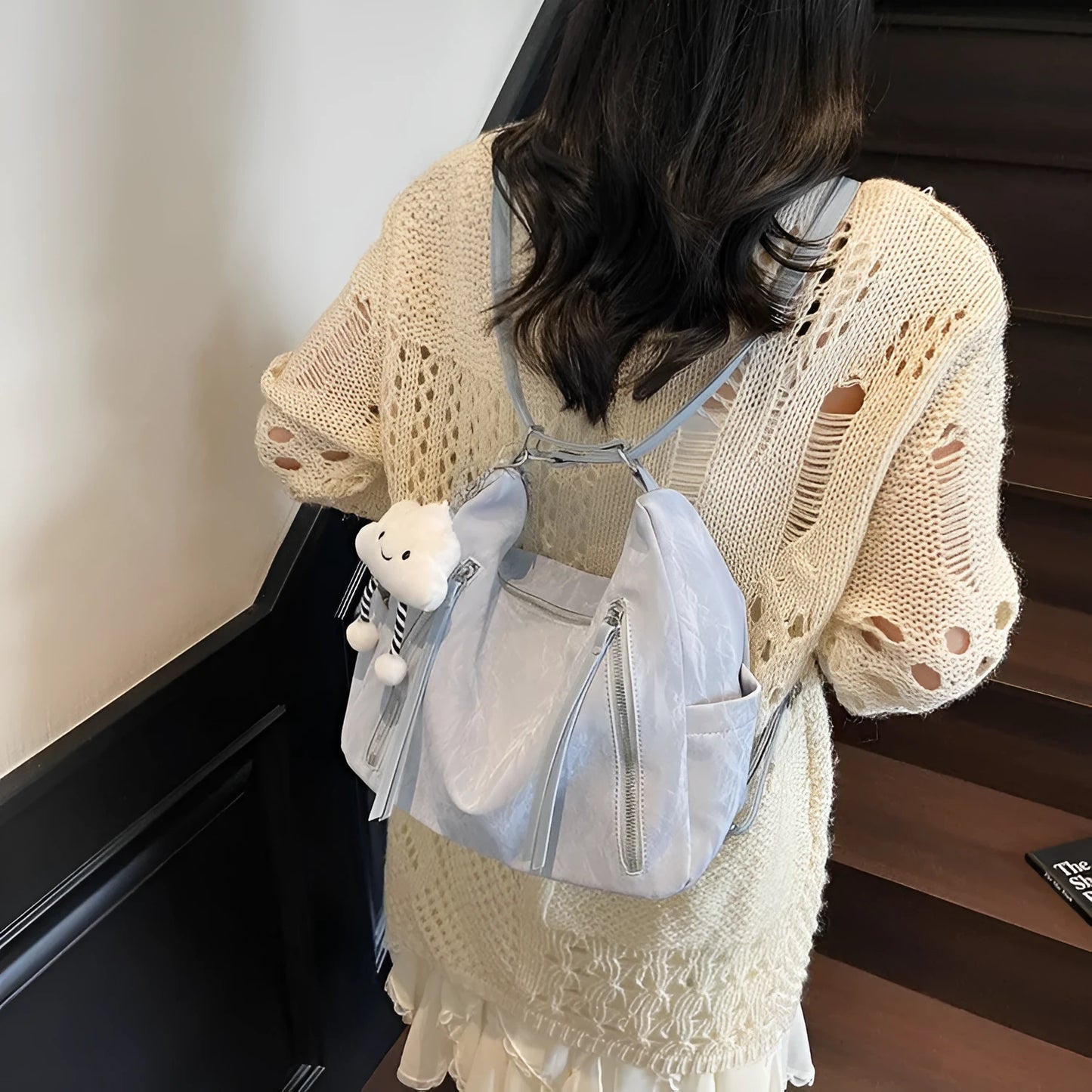 Women's soft PU fabric backpack with cool back styling in multiple colour options