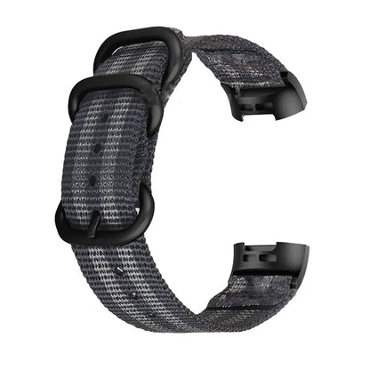 Army Green nylon three-ring buckle replacement strap for Fitbit Charge fitness tracker