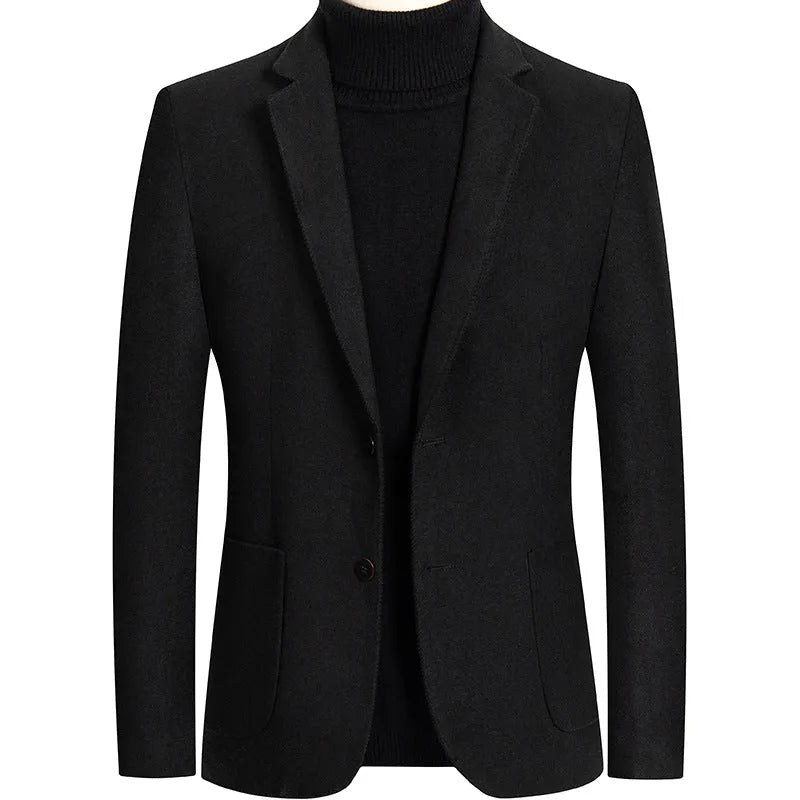 Men's slim-fit wool suit in grey colour with non-ironing fabric for autumn and winter wear