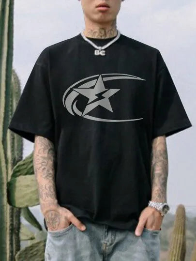 Men's pure cotton casual T-shirt in solid colours with Japanese retro style and short sleeve design