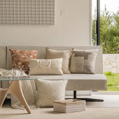 Pillow cushion in solid colour with coreless design for sofas and bay windows