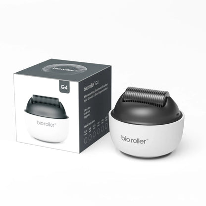 White men's portable microneedle beard roller with 0.25mm to 2.0mm specifications, 20cm x 15cm x 13cm
