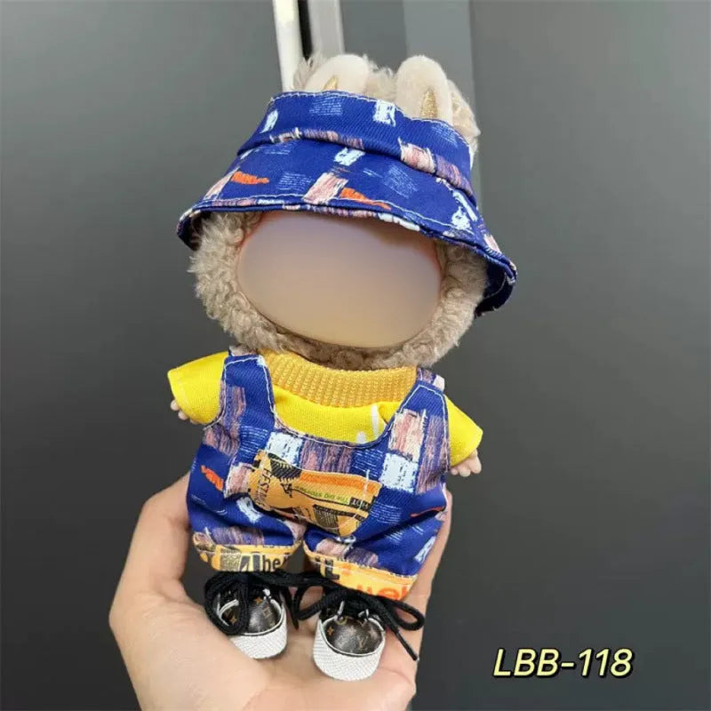 Plastic costume for 17cm vinyl doll in style LBB100 with size chart for fit guidance