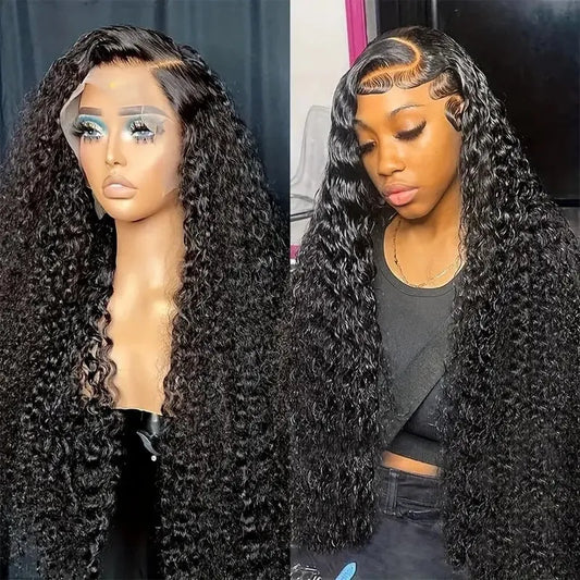 Fashion lace wig with small roll wound tube afro style in black colour, showing curly texture and lace construction