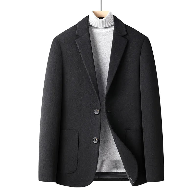 Men's slim-fit wool suit for autumn wear in grey colour with non-ironing feature