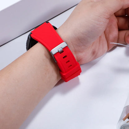 S3 Twill compatible silicone sports watch strap in multiple colours showing 125mm by 98mm dimensions