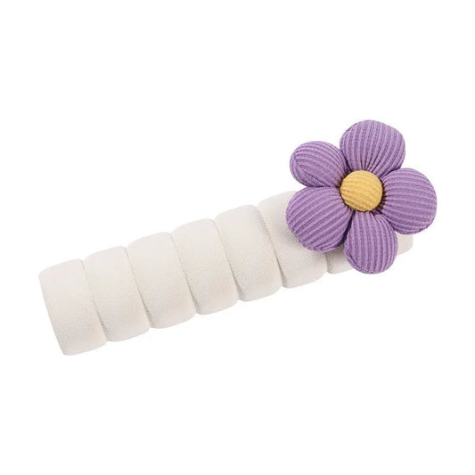Flower door handle protective casing in beige colour with floral pattern, soft PEVA material, round shape for anti-collision