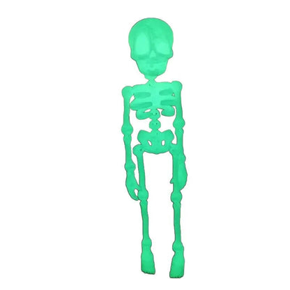 3D printed skull refrigerator magnet in luminous green colour, 18cm high Halloween decoration
