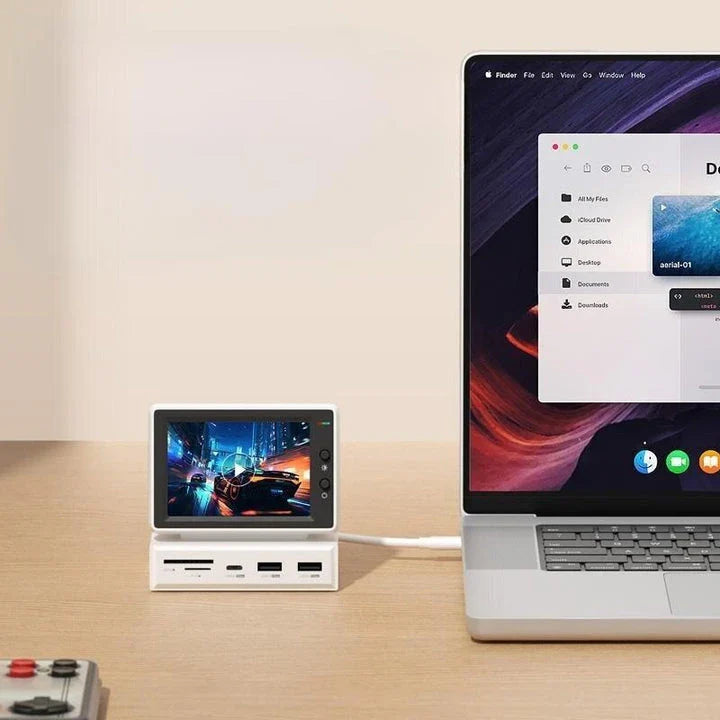 Compact 3.5-inch IPS display with USB-C hub, providing a seamless and efficient workspace solution.