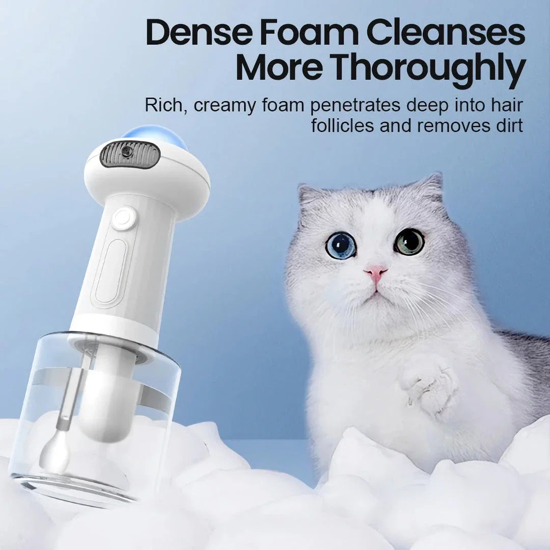 Automatic Pet Foam Dispenser - USB rechargeable, waterproof design, effortless pet cleaning