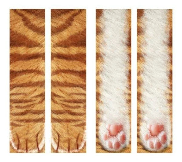 Stylish 3D animal paw print socks in a variety of designs including cats, dogs, elephants, tigers, horses, zebras, and dinosaurs