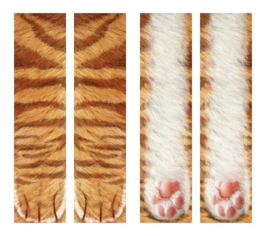 Stylish 3D animal paw print socks in a variety of designs including cats, dogs, elephants, tigers, horses, zebras, and dinosaurs