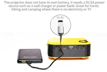 1080P Mini Portable Phone Projector with large 80-inch display, bright 800-lumen LED, and versatile connectivity options