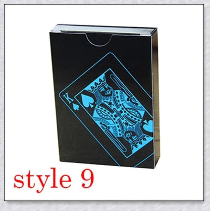 Waterproof golden playing cards with shimmering three-dimensional patterns
