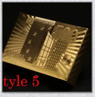 Waterproof golden playing cards with shimmering three-dimensional patterns