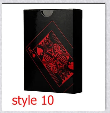 Waterproof golden playing cards with shimmering three-dimensional patterns