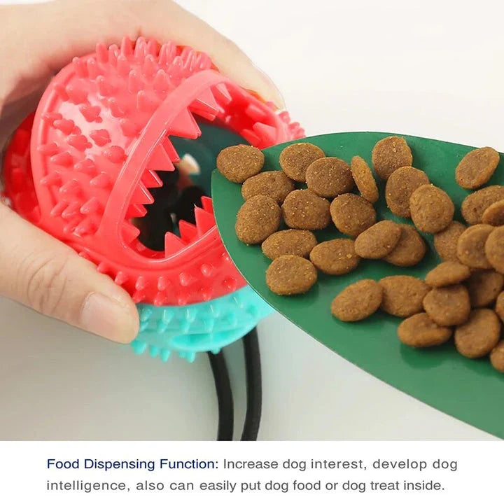 Hhomeenjoy Interactive Chew Ball for Large Dogs: Suction Cup Rope Toy with Treat Dispenser & Dental Care