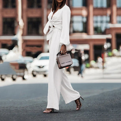 Trendha 2-Piece Casual Suit in Peacock Green, featuring a long-sleeved top and tailored trousers made from premium polyester fabric