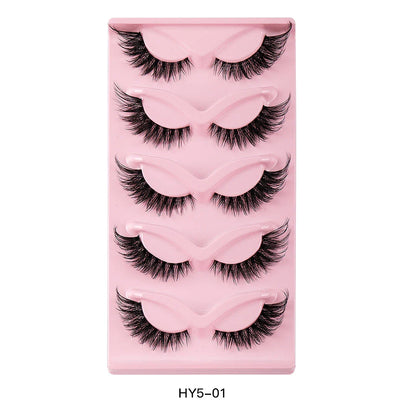 5 Pair 3D Cat Eye Fox Eye Lashes - Fluffy, Natural-Looking Eyelashes for Everyday Wear and Special Occasions