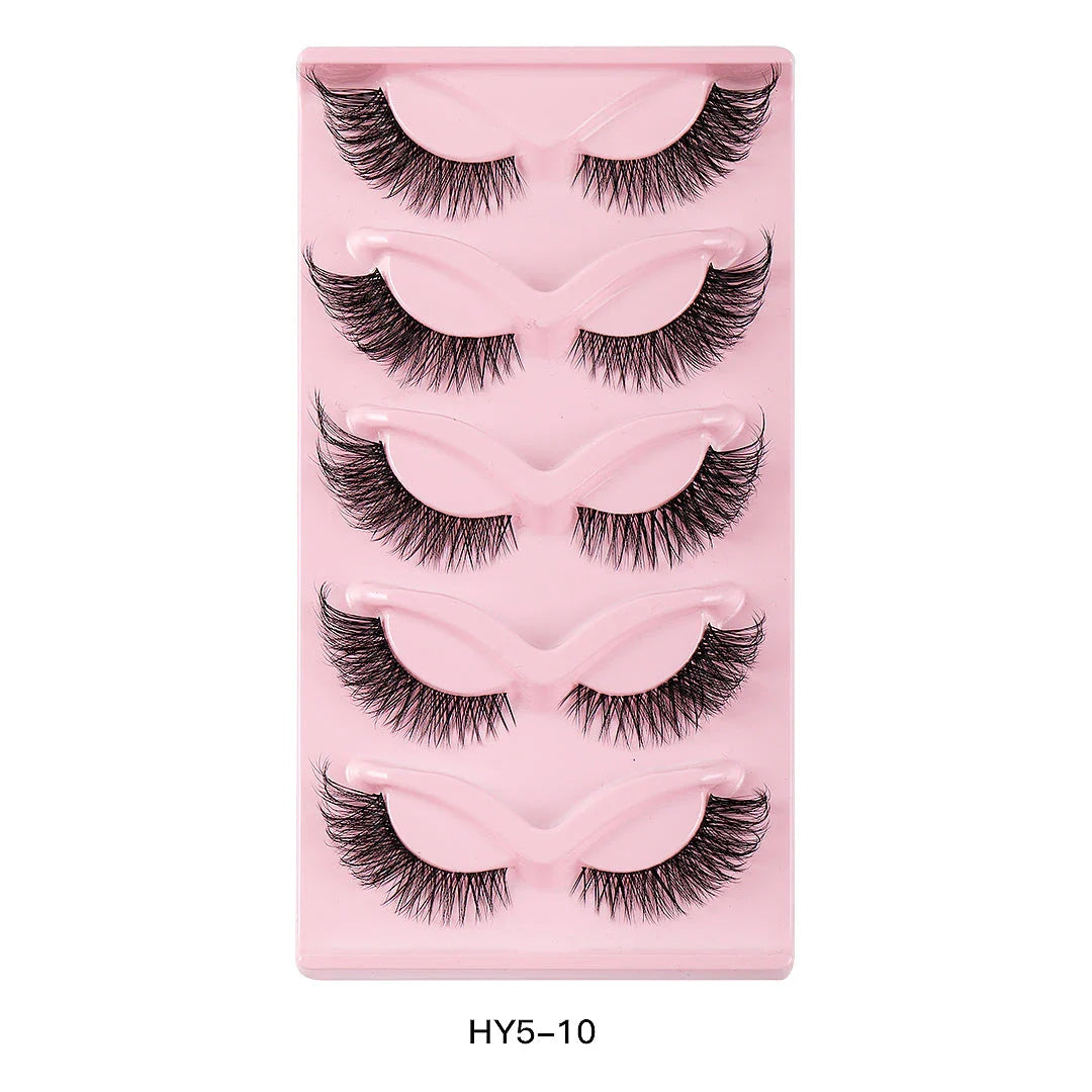 5 Pair 3D Cat Eye Fox Eye Lashes - Fluffy, Natural-Looking Eyelashes for Everyday Wear and Special Occasions