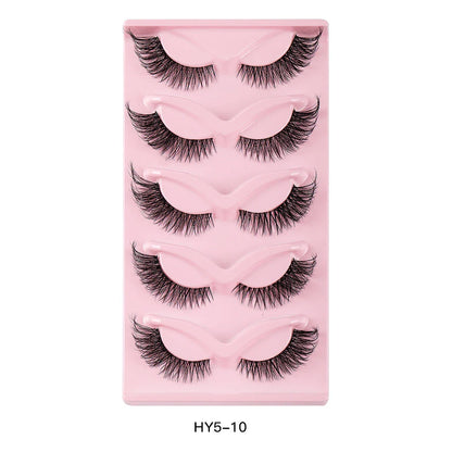 5 Pair 3D Cat Eye Fox Eye Lashes - Fluffy, Natural-Looking Eyelashes for Everyday Wear and Special Occasions