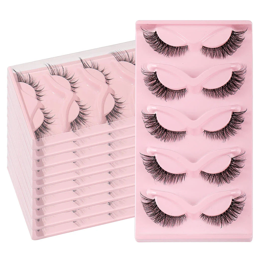 5 Pair 3D Cat Eye Fox Eye Lashes - Fluffy, Natural-Looking Eyelashes for Everyday Wear and Special Occasions