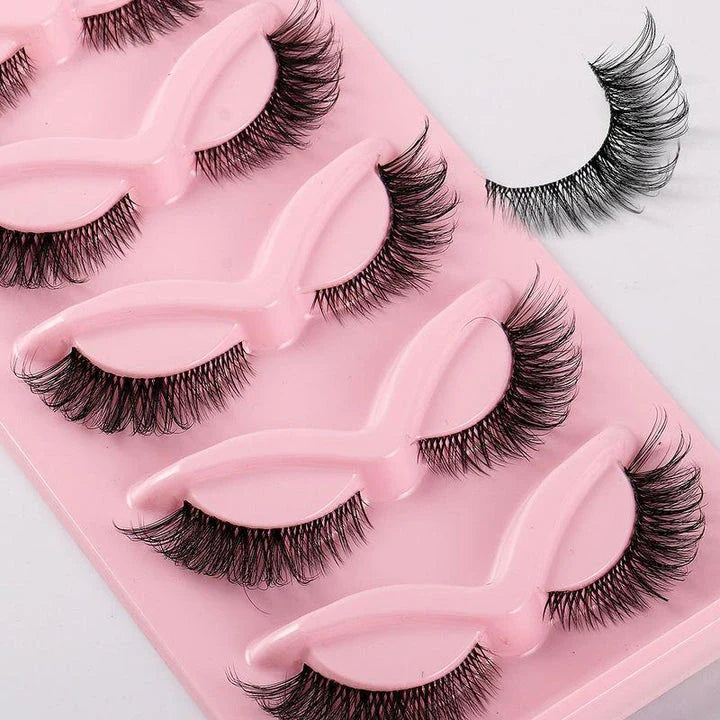 5 Pair 3D Cat Eye Fox Eye Lashes - Fluffy, Natural-Looking Eyelashes for Everyday Wear and Special Occasions