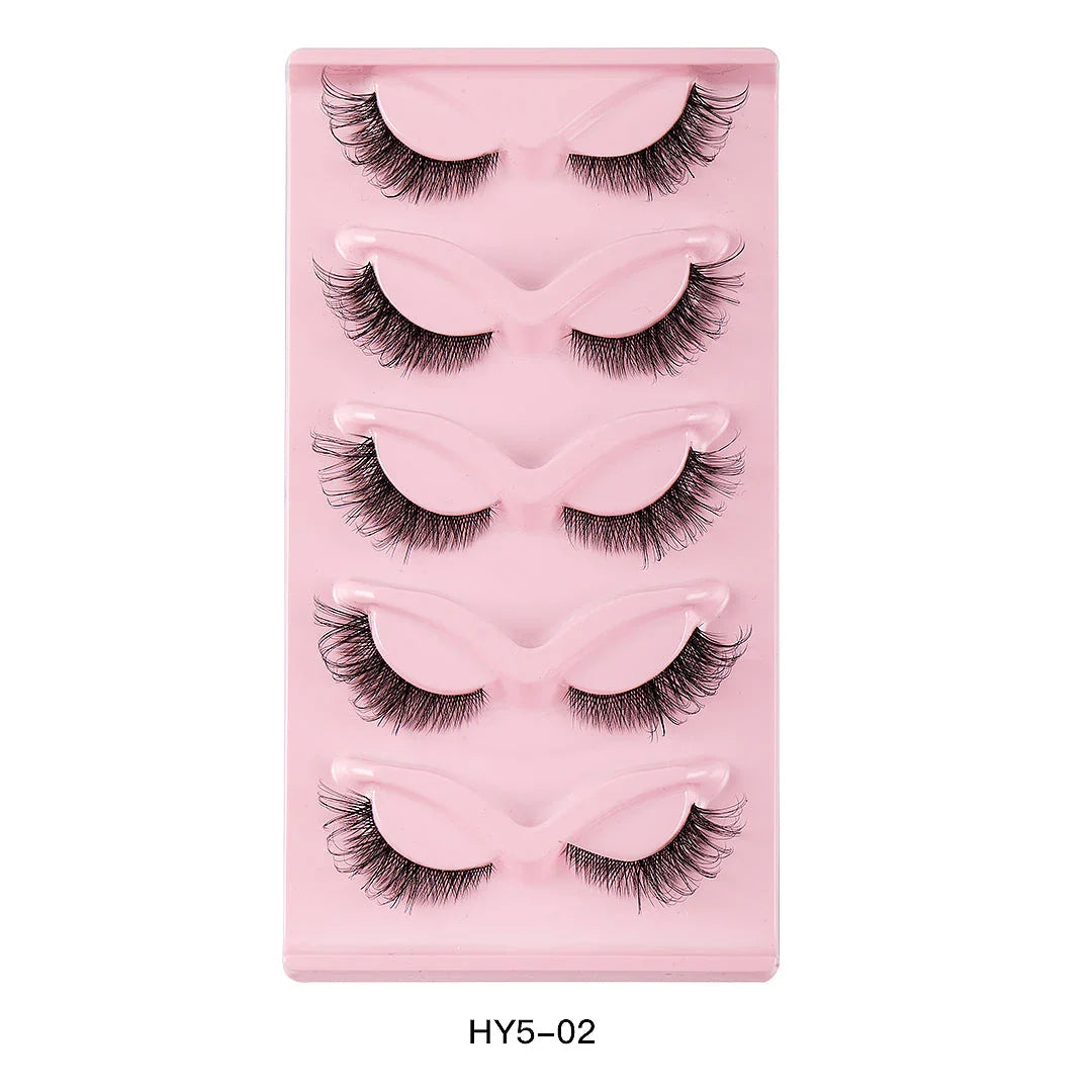 5 Pair 3D Cat Eye Fox Eye Lashes - Fluffy, Natural-Looking Eyelashes for Everyday Wear and Special Occasions