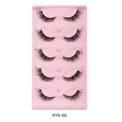 5 Pair 3D Cat Eye Fox Eye Lashes - Fluffy, Natural-Looking Eyelashes for Everyday Wear and Special Occasions