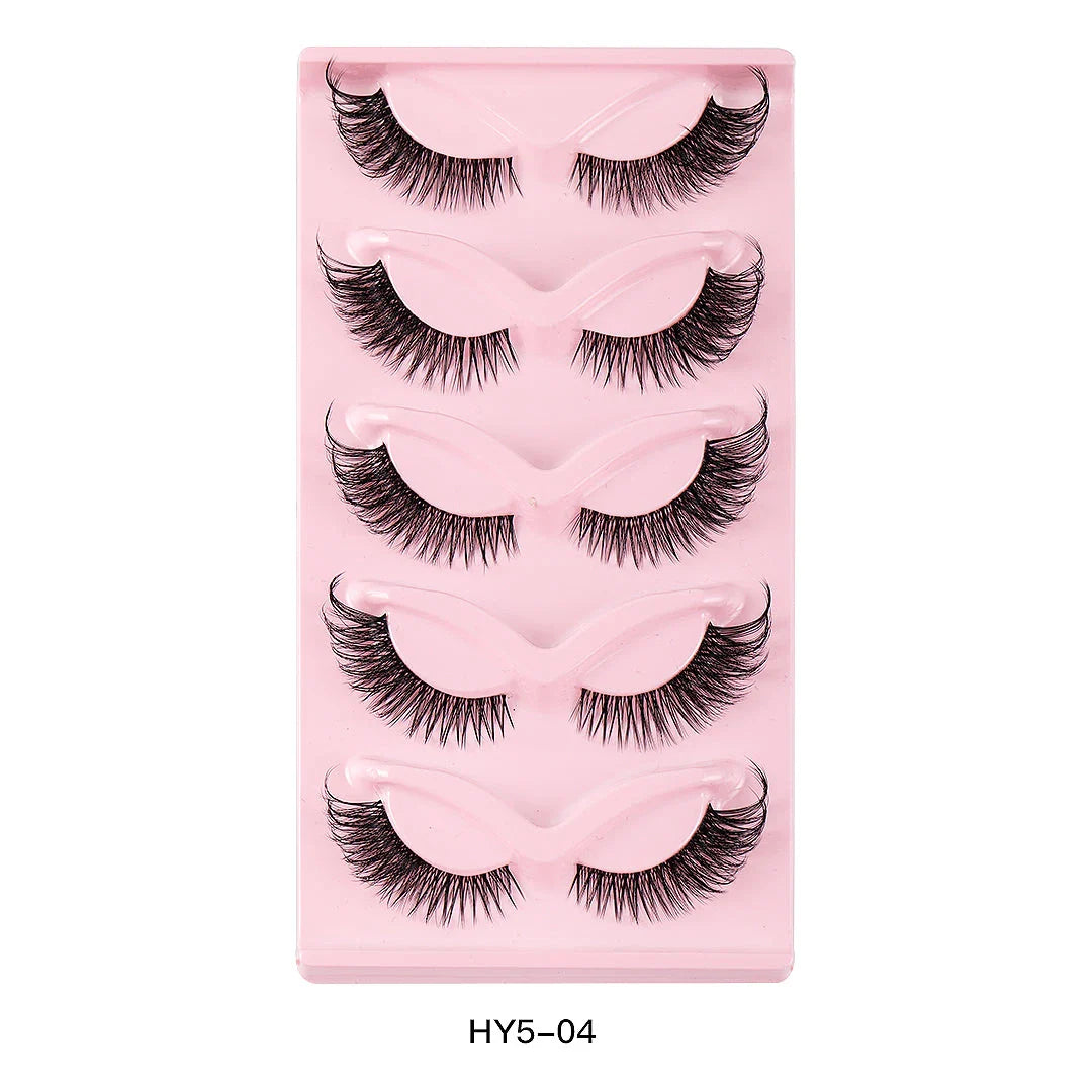 5 Pair 3D Cat Eye Fox Eye Lashes - Fluffy, Natural-Looking Eyelashes for Everyday Wear and Special Occasions