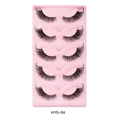 5 Pair 3D Cat Eye Fox Eye Lashes - Fluffy, Natural-Looking Eyelashes for Everyday Wear and Special Occasions