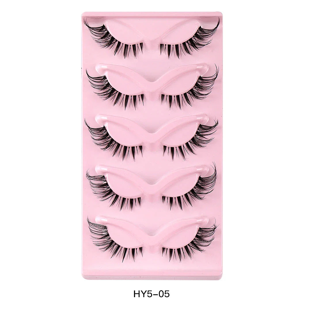 5 Pair 3D Cat Eye Fox Eye Lashes - Fluffy, Natural-Looking Eyelashes for Everyday Wear and Special Occasions