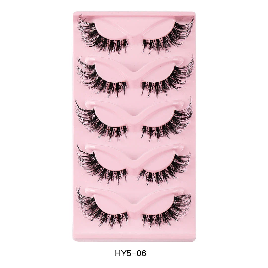 5 Pair 3D Cat Eye Fox Eye Lashes - Fluffy, Natural-Looking Eyelashes for Everyday Wear and Special Occasions