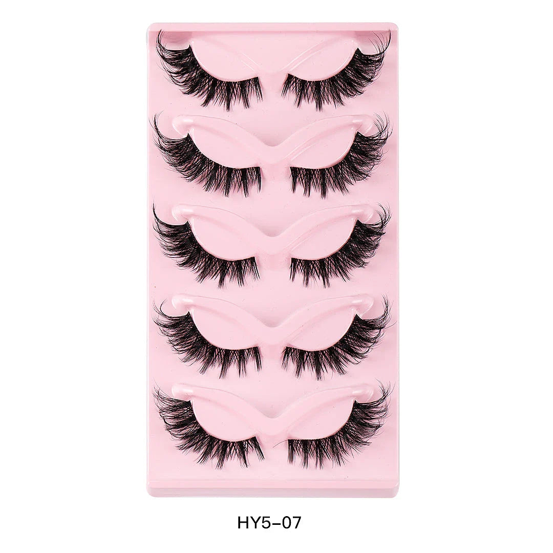 5 Pair 3D Cat Eye Fox Eye Lashes - Fluffy, Natural-Looking Eyelashes for Everyday Wear and Special Occasions
