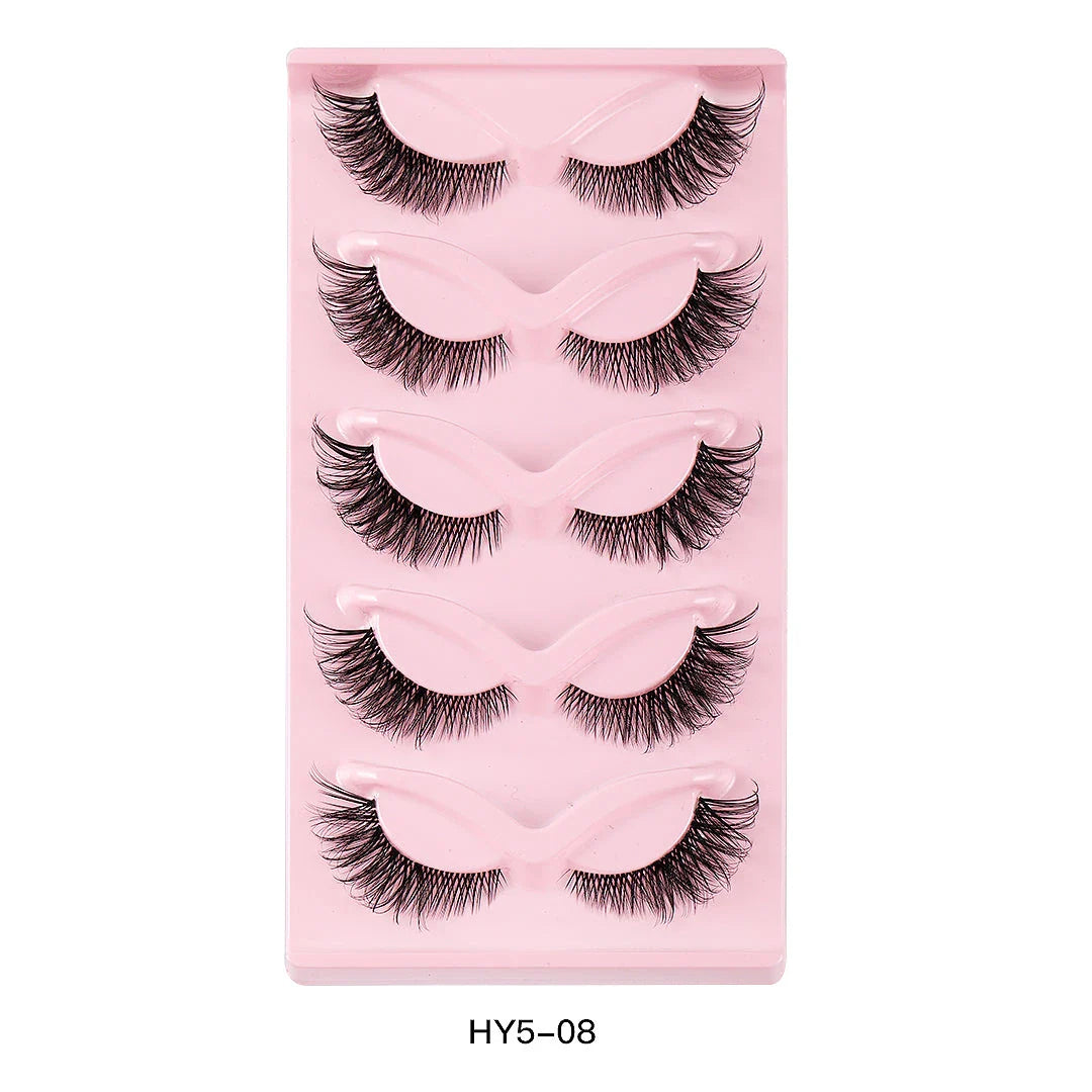 5 Pair 3D Cat Eye Fox Eye Lashes - Fluffy, Natural-Looking Eyelashes for Everyday Wear and Special Occasions