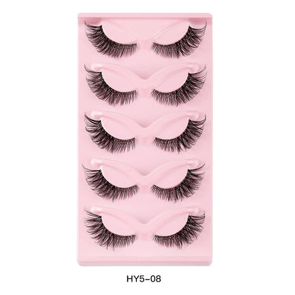 5 Pair 3D Cat Eye Fox Eye Lashes - Fluffy, Natural-Looking Eyelashes for Everyday Wear and Special Occasions